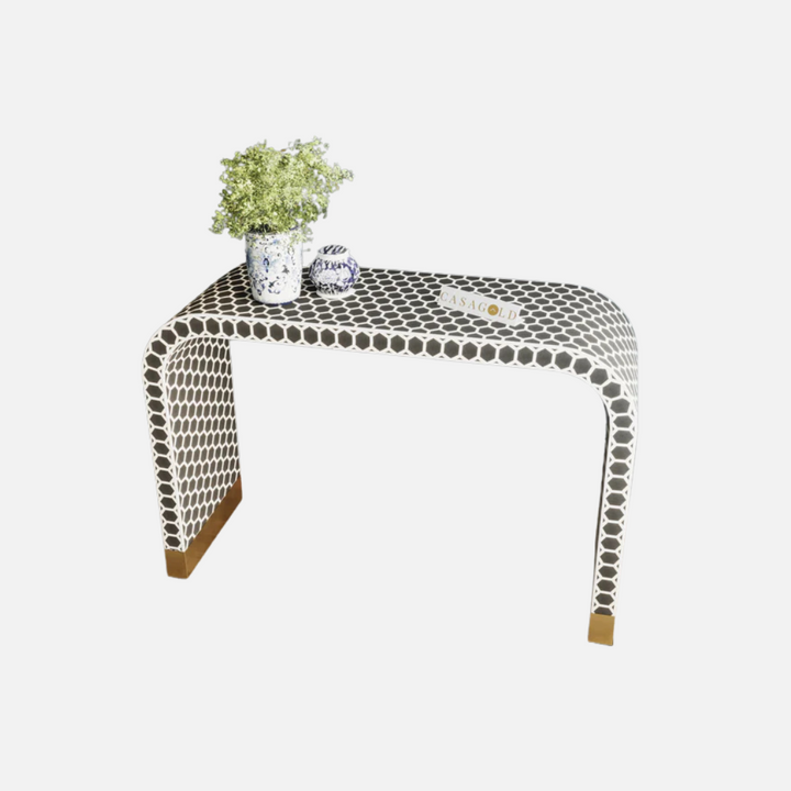 Bone inlay console table