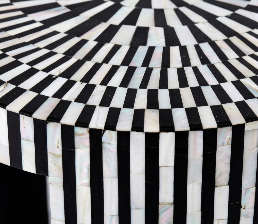 Black Mother of Pearl Inlay Side Table