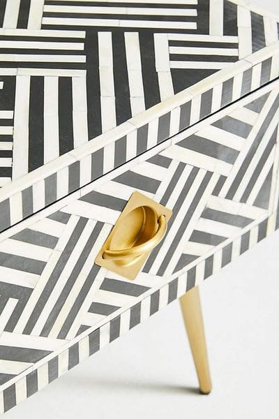 Home Handmade Bone Inlay 1 Drawer Coffee Table, Bone Inlay Furniture - Geo,i