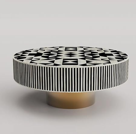 New Indian handmade bone onlay coffee table, black & white bone inlay table, bone inlay furniture items, ,home decore crafts