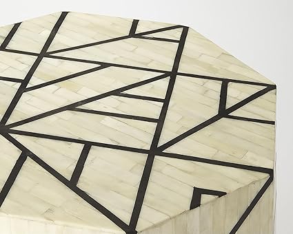 Handmade Bone Inlay Side Table | Premium Bone End Table for Living Room Bedroom | Luxury Bone Furniture
