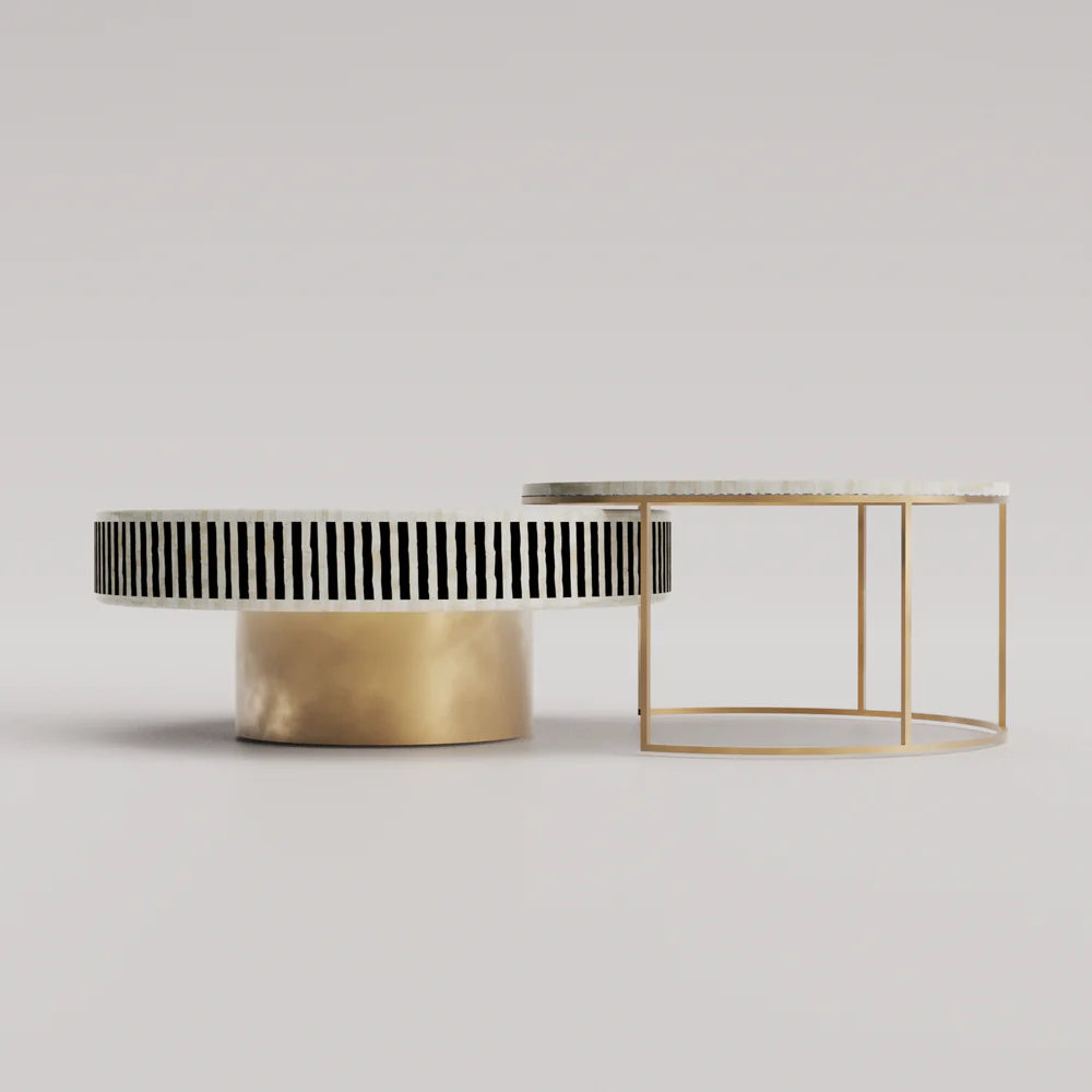 bone inlay Nesting coffee table bone inlay table living room furniture items