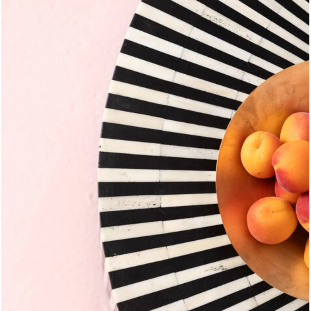 Inlay Round Coffee Table- Makayla bone inlay coffee table