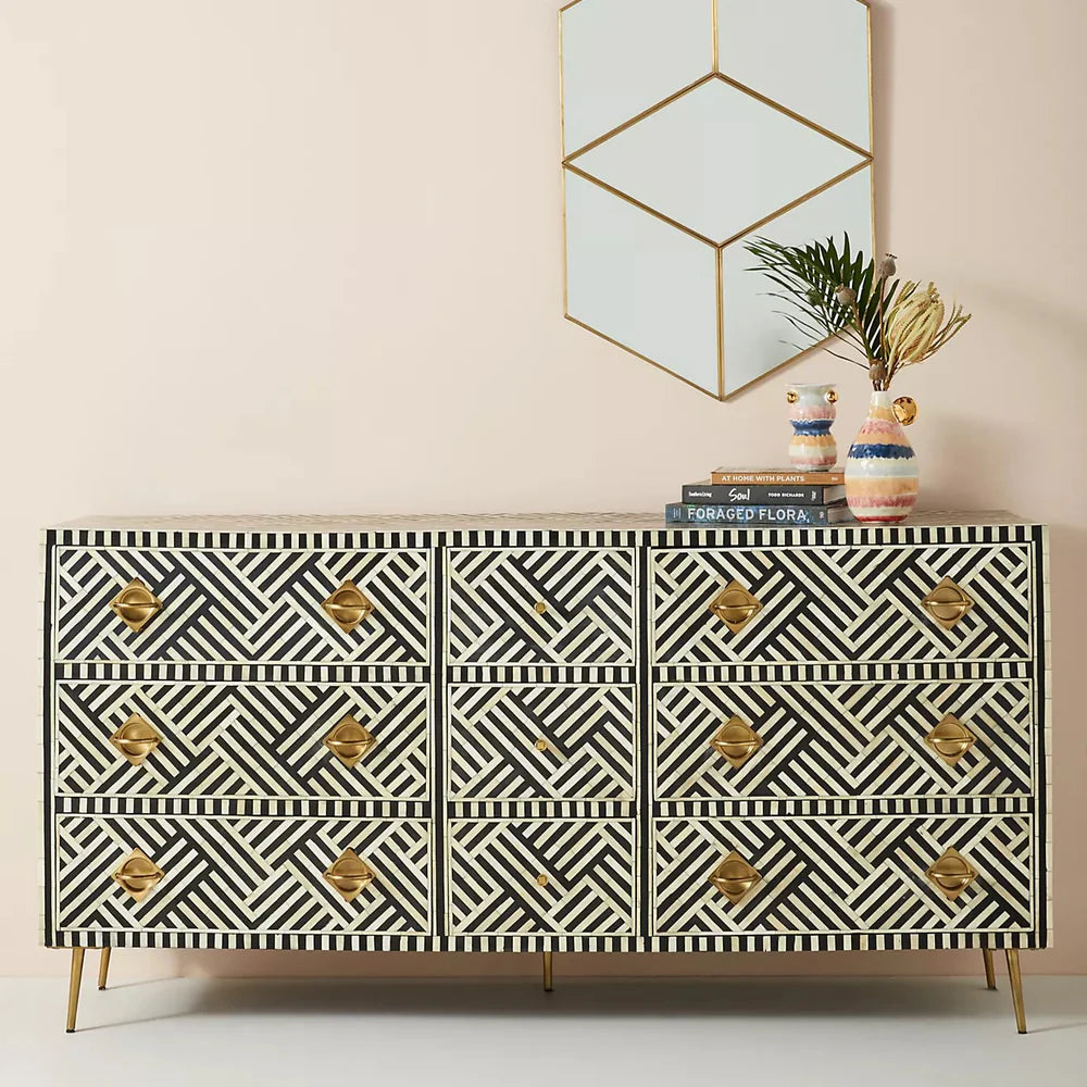 Inlay Storage Sideboard - Chevron