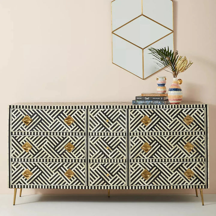 Inlay Storage Sideboard - Chevron