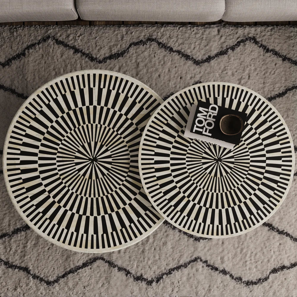 bone inlay Nesting coffee table bone inlay table living room furniture items