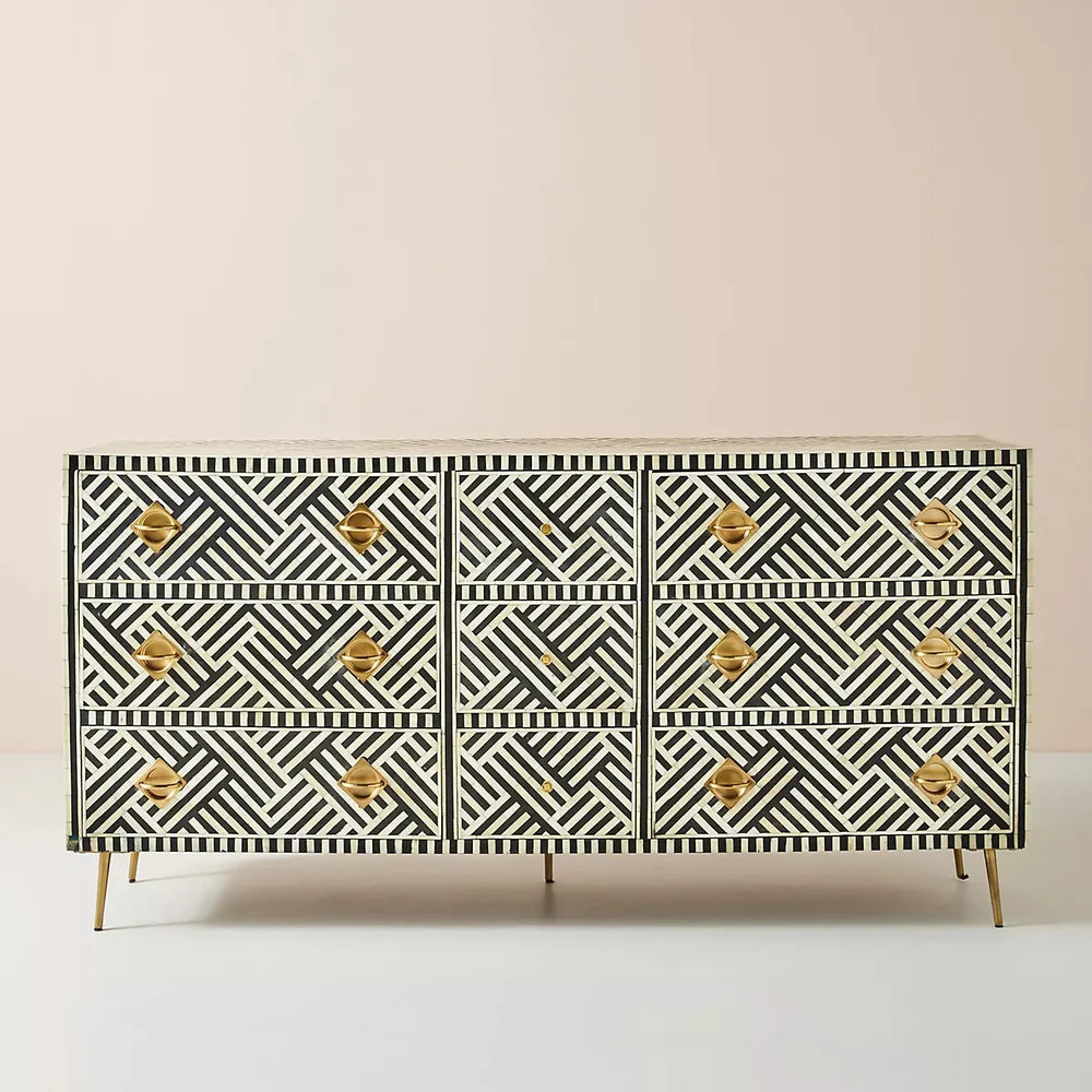 Inlay Storage Sideboard - Chevron
