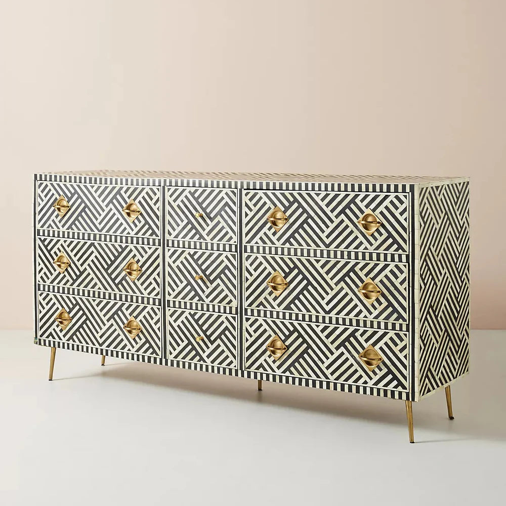 Inlay Storage Sideboard - Chevron