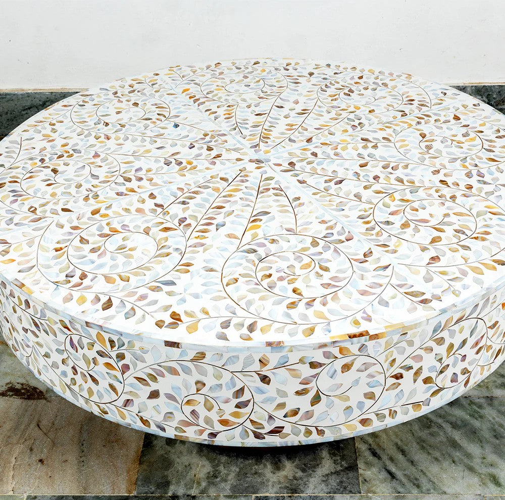 round coffee table home decor coffee table living room table bone inlay furniture items