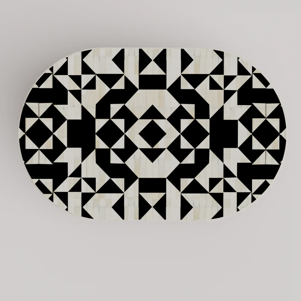 Inlay Jordan Oval Shape Coffee Table - Kingsley ,bone inlay coffee table bone inlay furniture