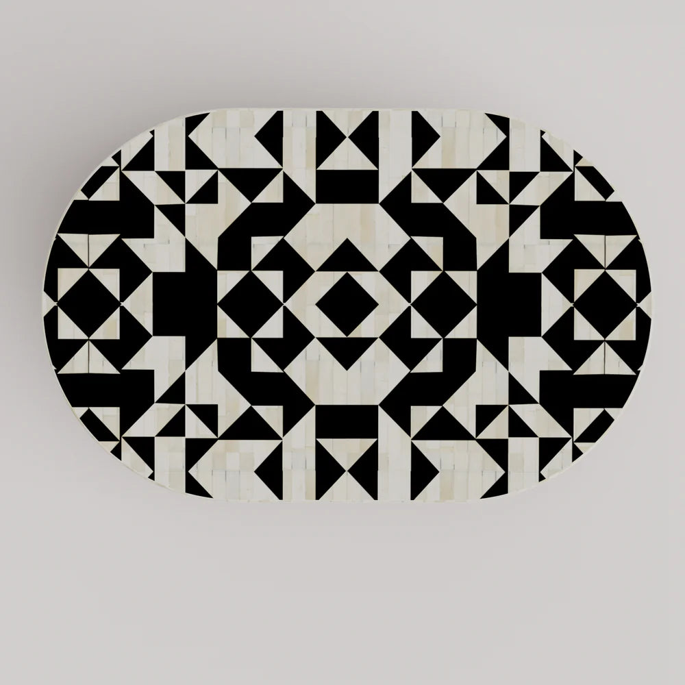 Inlay Jordan Oval Shape Coffee Table - Kingsley
