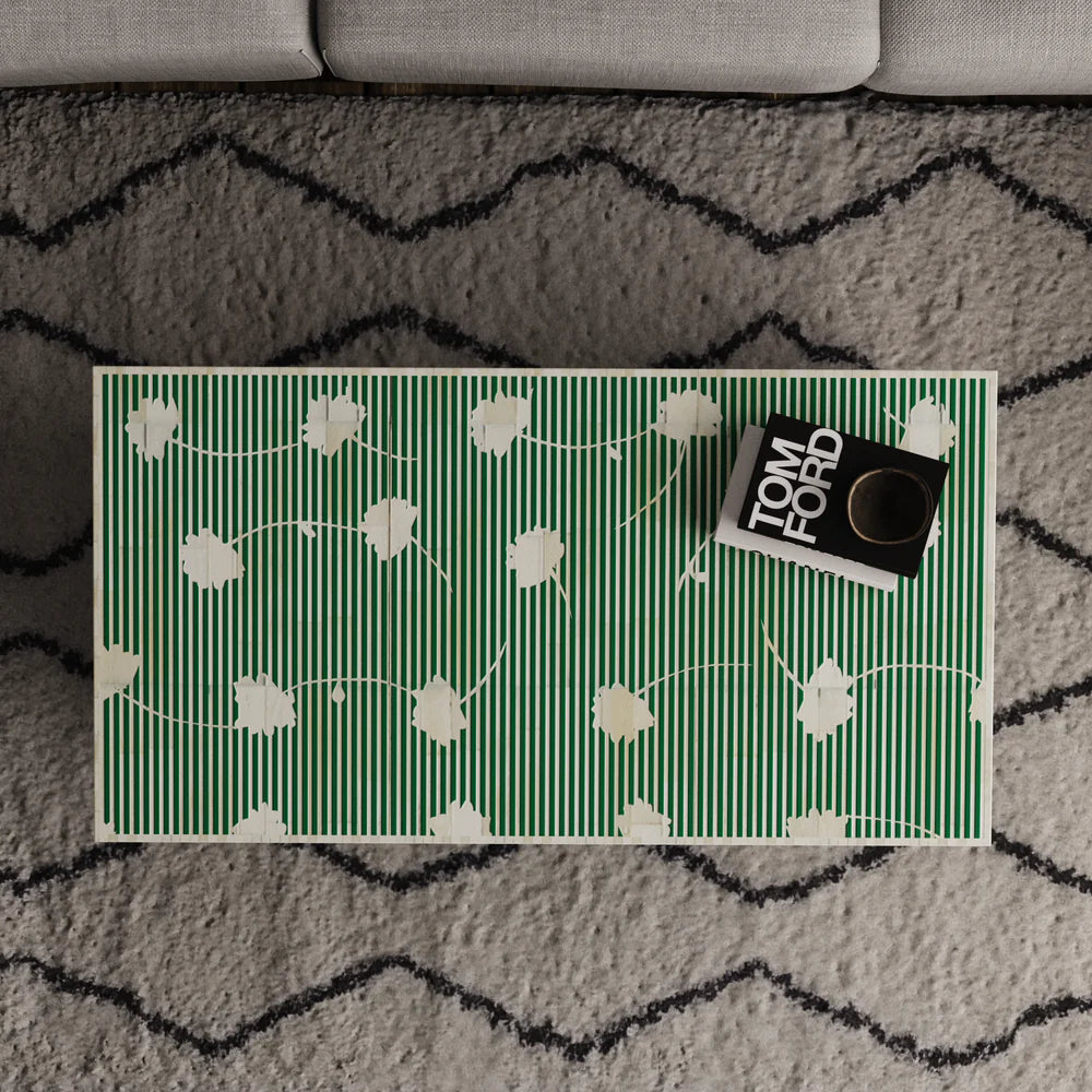 Inlay Luxom Rectangular Coffee Table - Floral Blossom