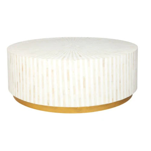 Inlay Round Coffee Table- Makayla mather of pearl coffee table