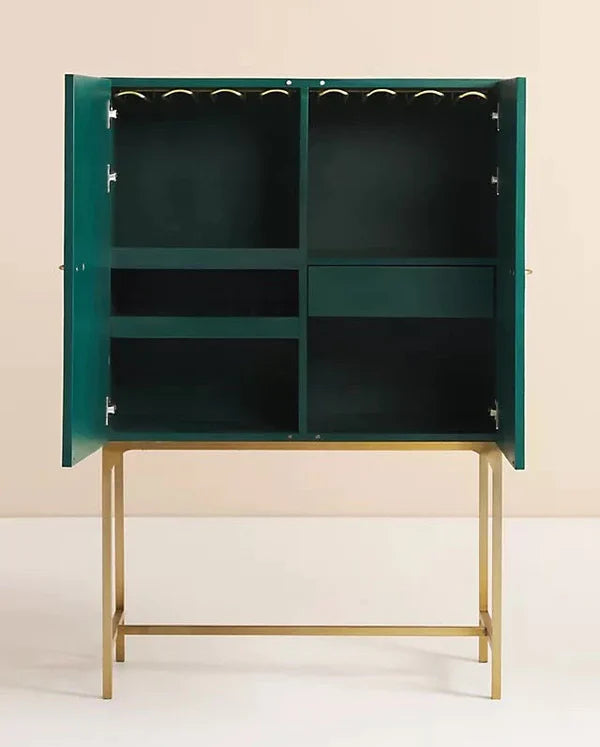 Inlay Storage Bar Cabinet - Chevron