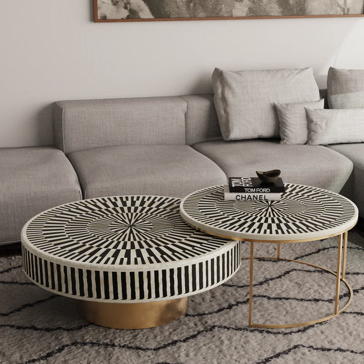 bone inlay Nesting coffee table bone inlay table living room furniture items