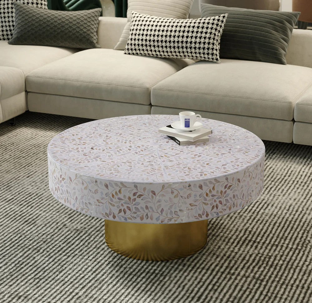 round coffee table home decor coffee table living room table bone inlay furniture items