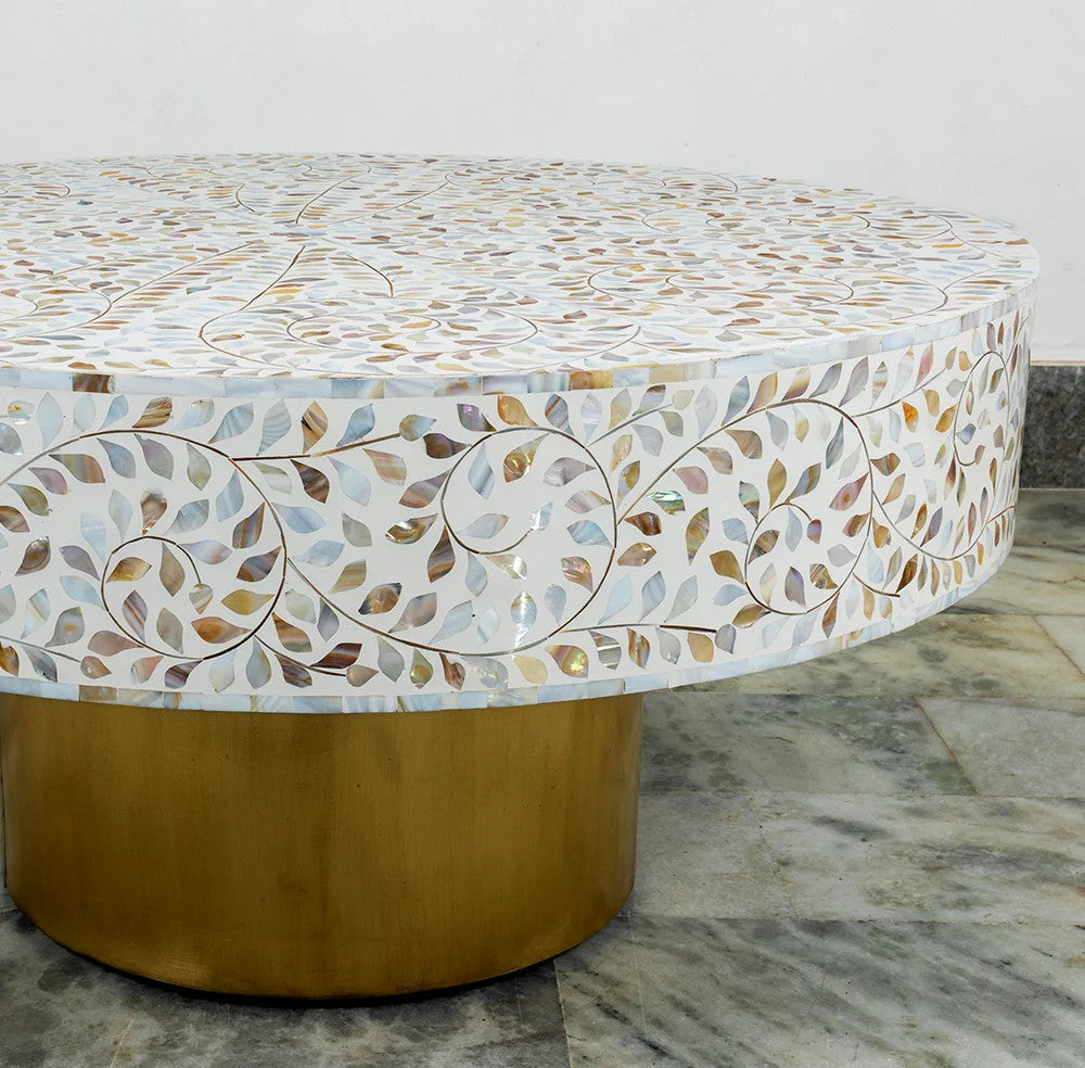 round coffee table home decor coffee table living room table bone inlay furniture items