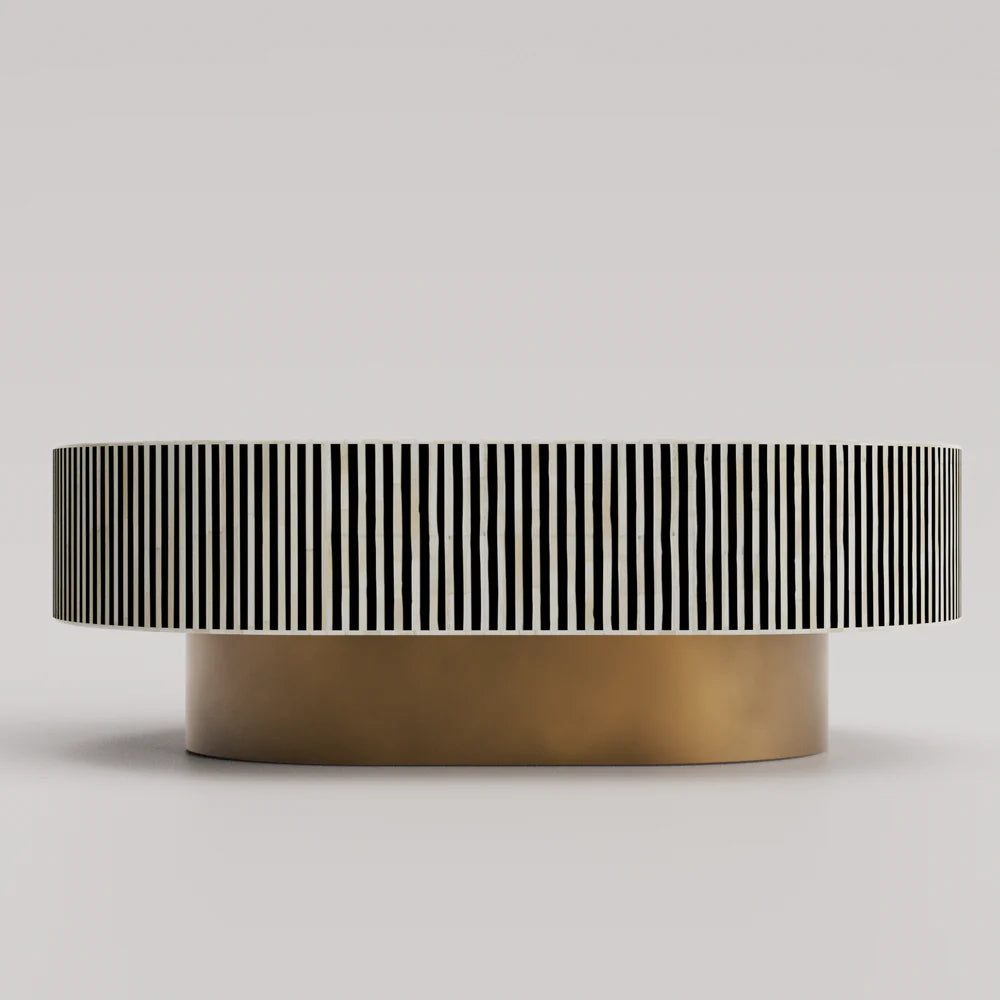 Inlay Jordan Oval Shape Coffee Table - Kingsley
