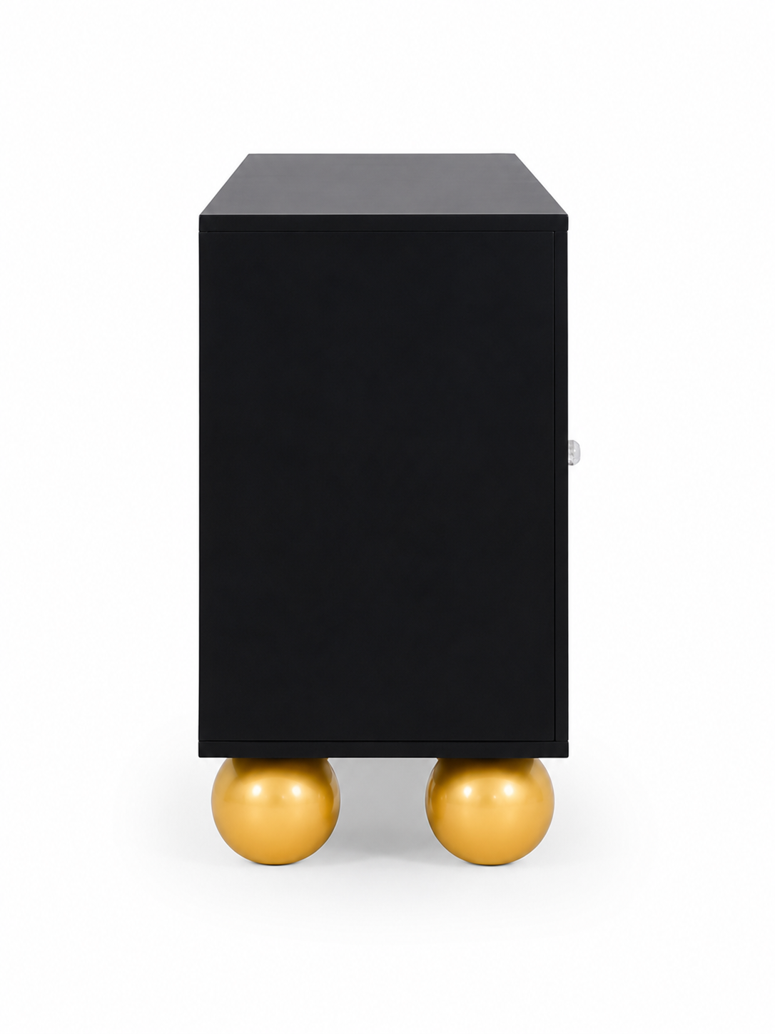 Mother of Pearl Inlay Black 4-Door TV Unit Media Cabinet