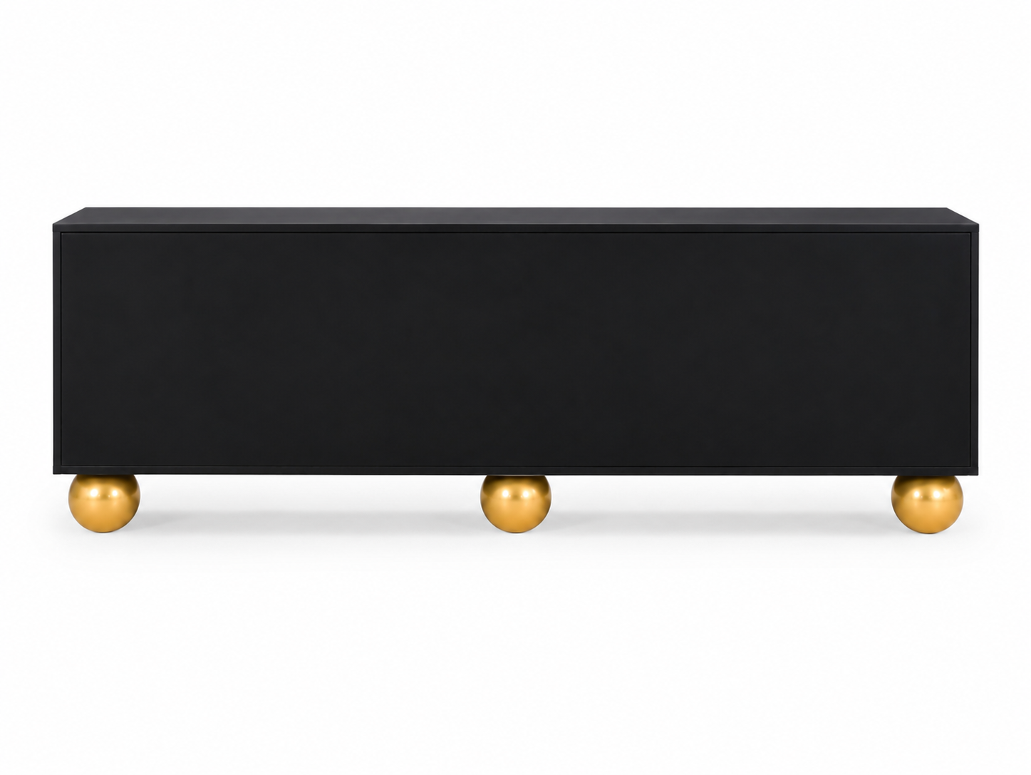 Mother of Pearl Inlay Black 4-Door TV Unit Media Cabinet