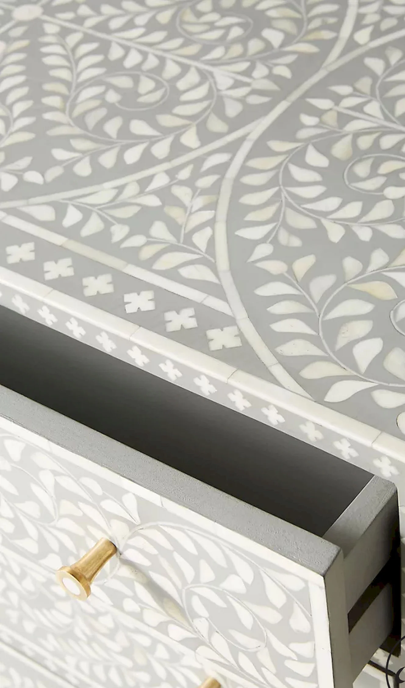 Bone Floral Inlay 6 Drawers Chest of Drawers, Bone Inlay Drawers Dresser, Bone Inlay Chest of Drawers, Bone Inlay Furniture Sideboard Floral