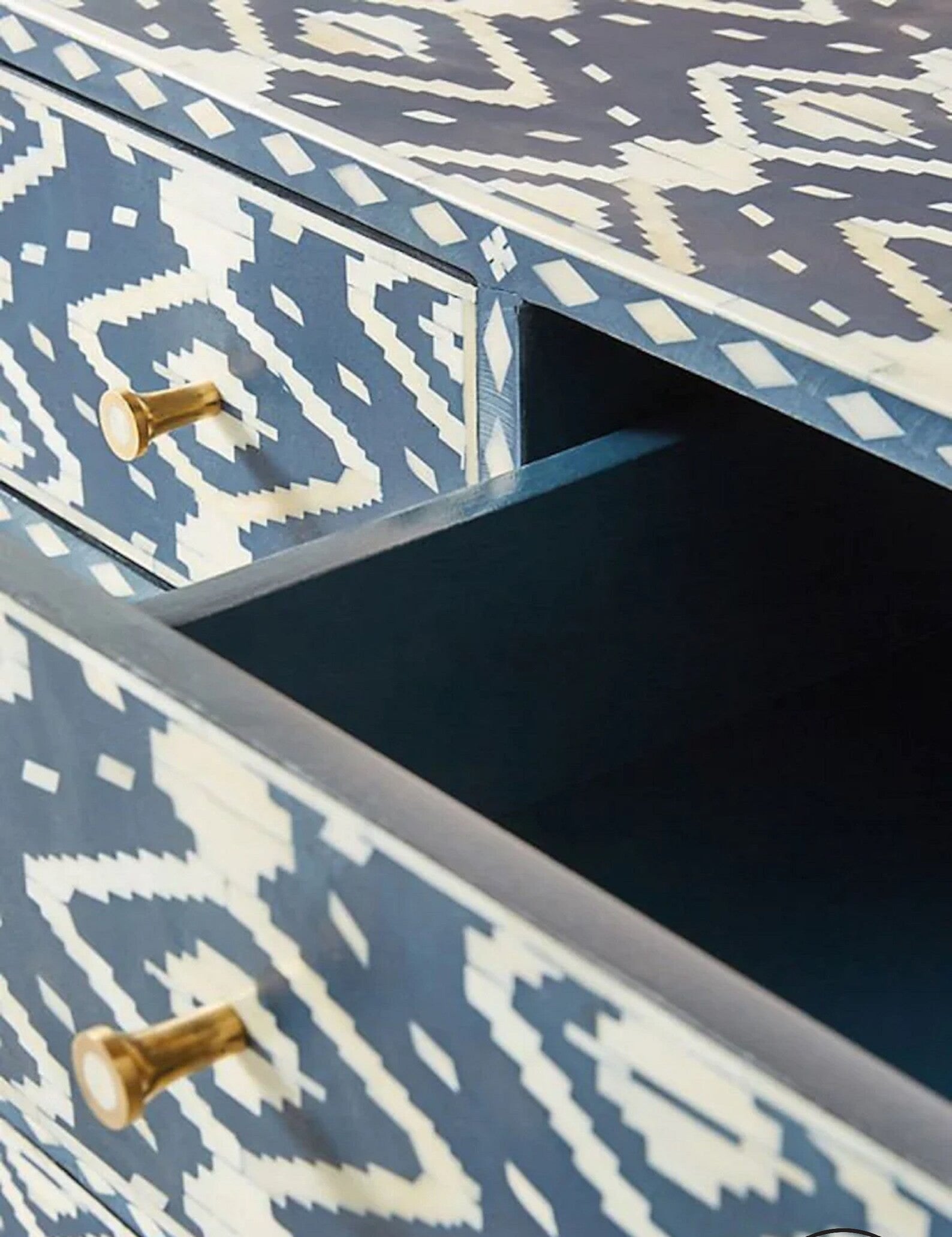 Bone Ikat Inlay 6 Drawers Chest of Drawers, Bone Inlay Drawers Dresser, Bone Inlay Chest of Drawers, Bone Inlay Furniture Sideboard Unit