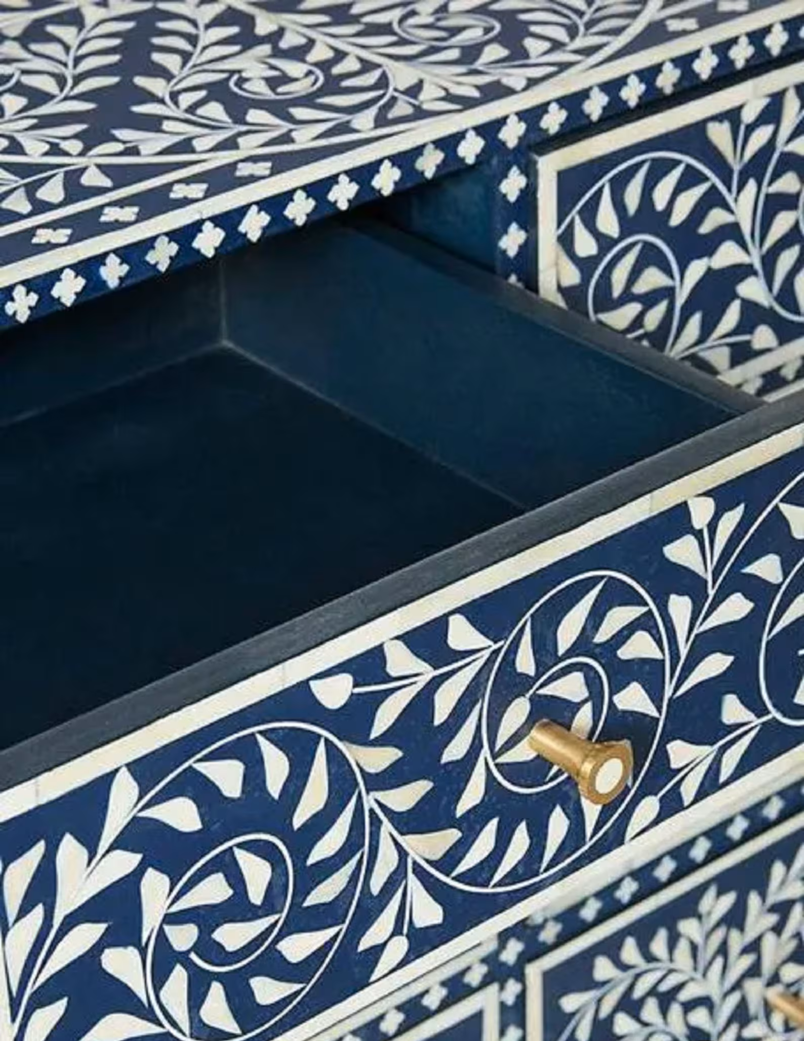 Bone Floral Inlay 6 Drawers Chest of Drawers, Bone Inlay Drawers Dresser, Bone Inlay Chest of Drawers, Bone Inlay Furniture Sideboard Floral