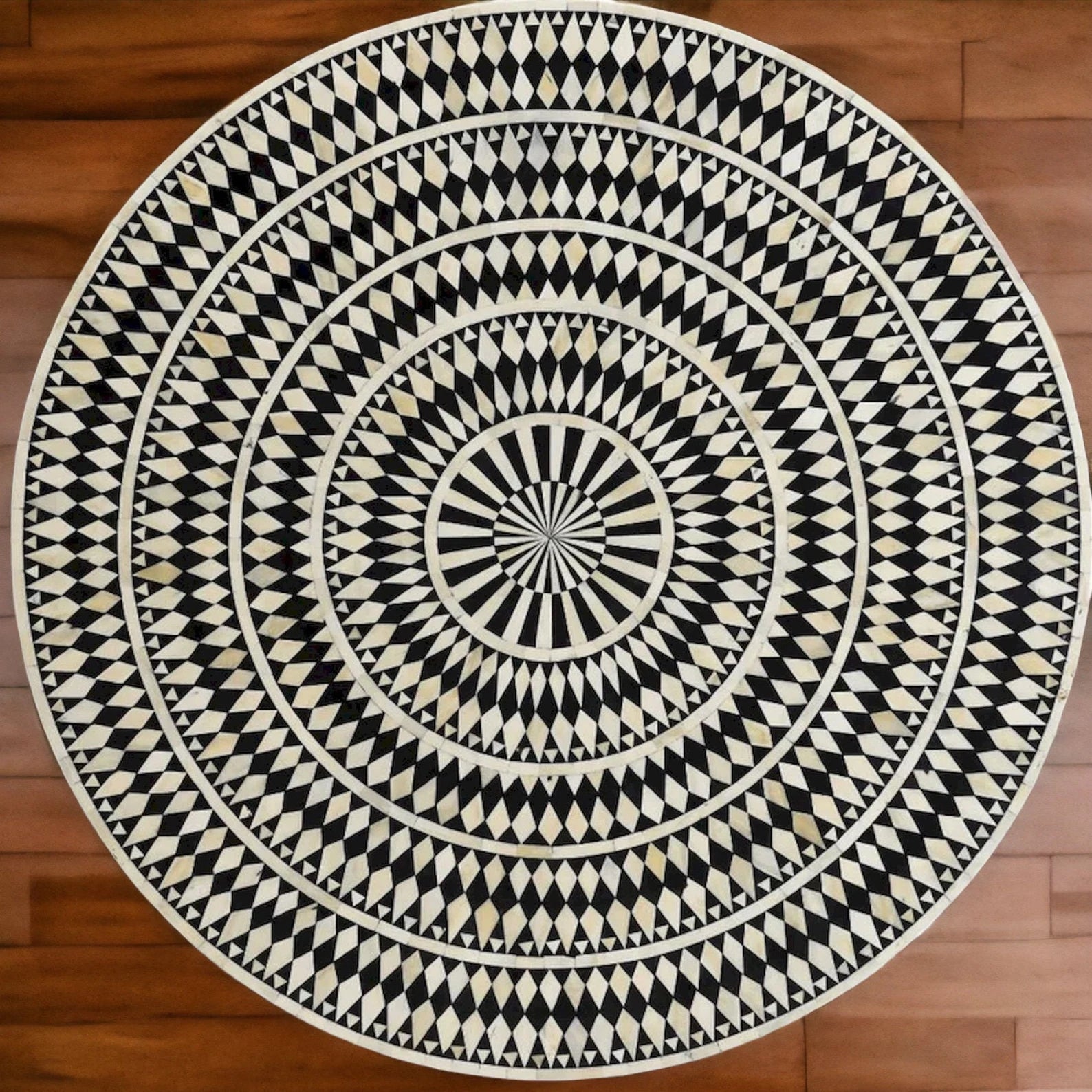 Bone Inlay Wooden Modern Dining Table, Handmade Bone Inlay Floral Design Dining Table, Bone Inlay Floral Round Dining, Bone Inlay Furniture