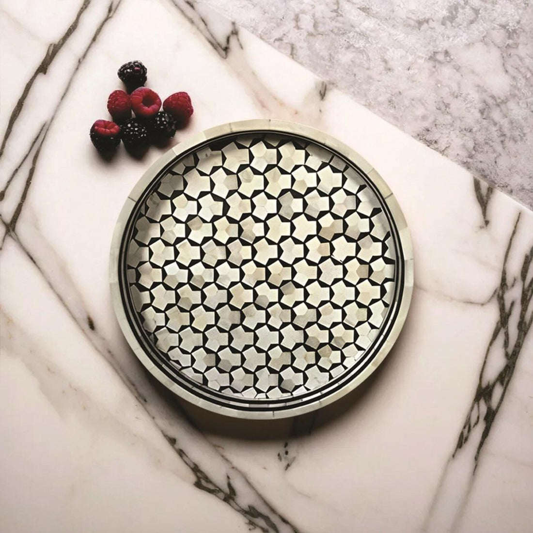 Handmade Bone Inlay Taruga Pattern Tray-Unique Valentine Day Gift Ready to Ship