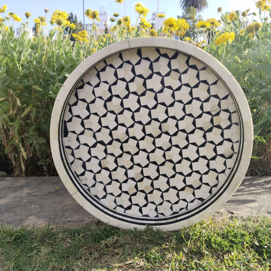 Handmade Bone Inlay Taruga Pattern Tray-Unique Valentine Day Gift Ready to Ship
