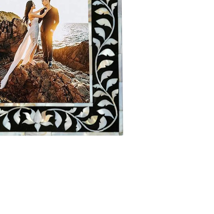 Beautiful Handmade Mother of Pearl Floral Pattern Photo Frame- Available in 20 Stunning Colors