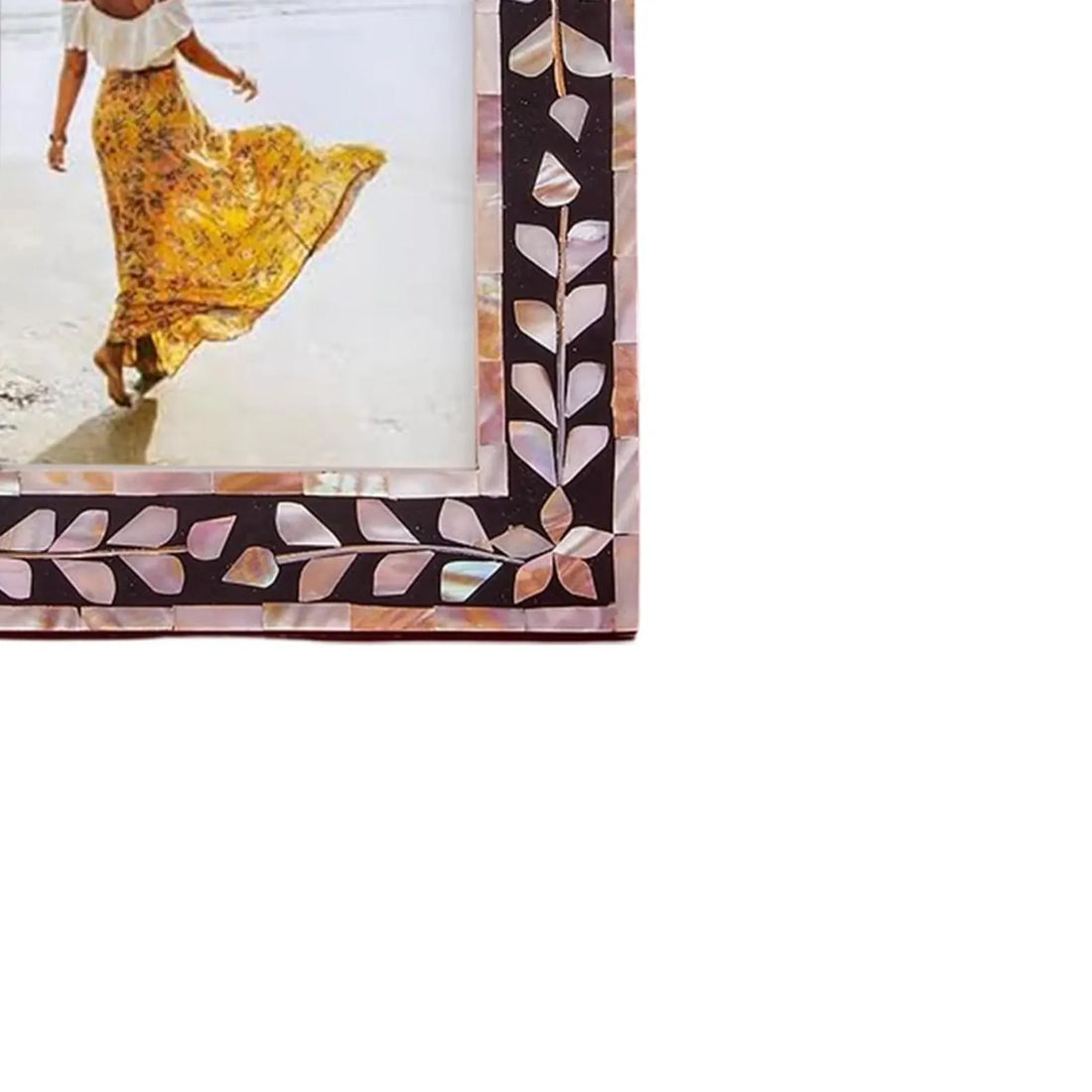 Beautiful Handmade Mother of Pearl Floral Pattern Photo Frame- Available in 20 Stunning Colors
