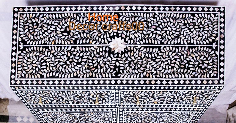 Handmade mother of pearl inlay 2 drawer 2 doors buffet, bone inlay furniture,