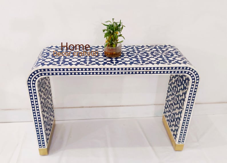 New handmade Bone Inlay morrocan U console, bone inlay console, bone inlay furniture