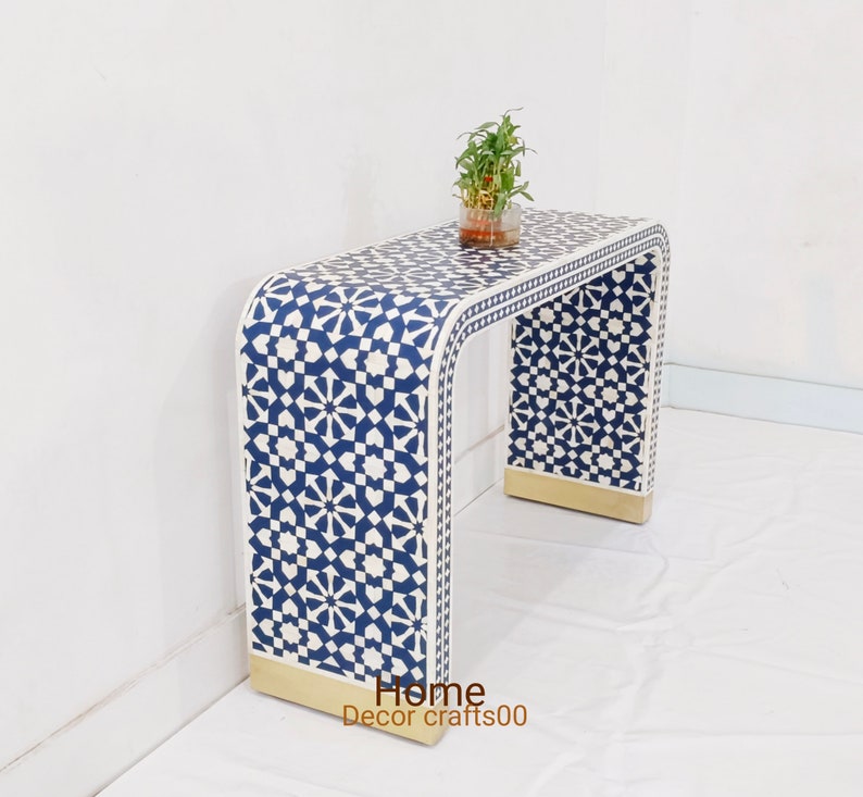 New handmade Bone Inlay morrocan U console, bone inlay console, bone inlay furniture