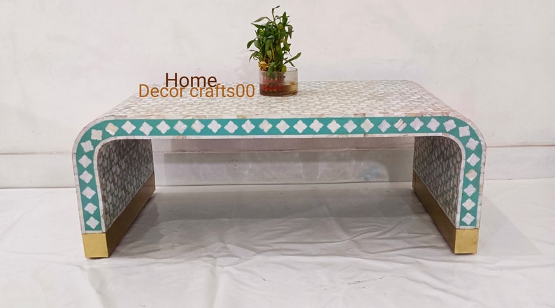 mother of pearl inlay targua pattern Coffee Table, mop inlay Coffee Table, MOP Centre Table ,living room Coffee table, bone inlay furniture,