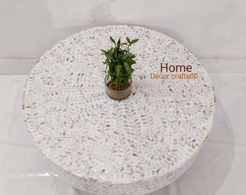 handmade Mother of Pearl Inlay Floral Design coffee Coffee, Mother of Pearl Inlay Center Table, Mop coffee tables, bone inlay furniture
