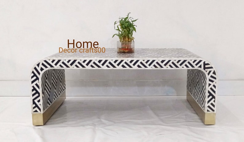 New Handmade bone inlay U Coffee Table, bone inlay Coffee Table, bone inlay Centre Table, living room Coffee Table, bone inlay furniture,