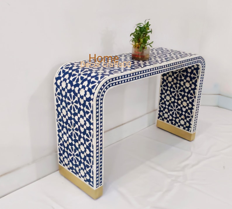 New handmade Bone Inlay morrocan U console, bone inlay console, bone inlay furniture