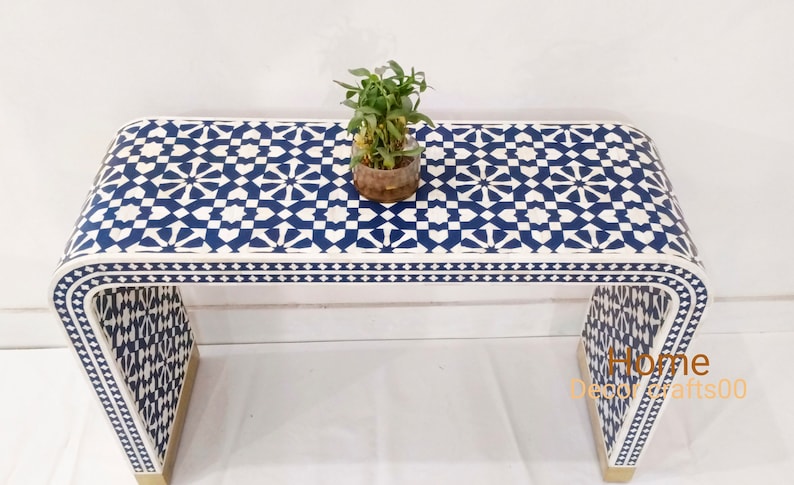New handmade Bone Inlay morrocan U console, bone inlay console, bone inlay furniture