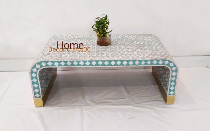 mother of pearl inlay targua pattern Coffee Table, mop inlay Coffee Table, MOP Centre Table ,living room Coffee table, bone inlay furniture,