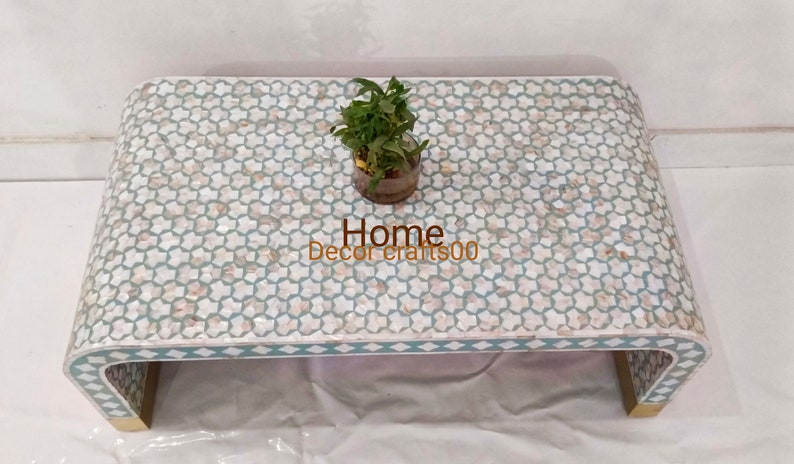 mother of pearl inlay targua pattern Coffee Table, mop inlay Coffee Table, MOP Centre Table ,living room Coffee table, bone inlay furniture,