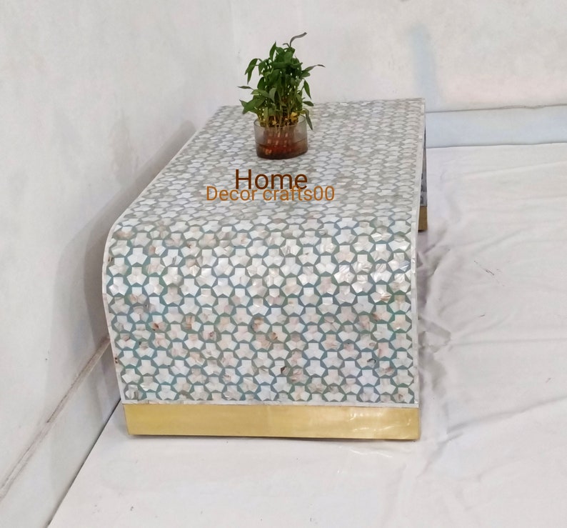 mother of pearl inlay targua pattern Coffee Table, mop inlay Coffee Table, MOP Centre Table ,living room Coffee table, bone inlay furniture,