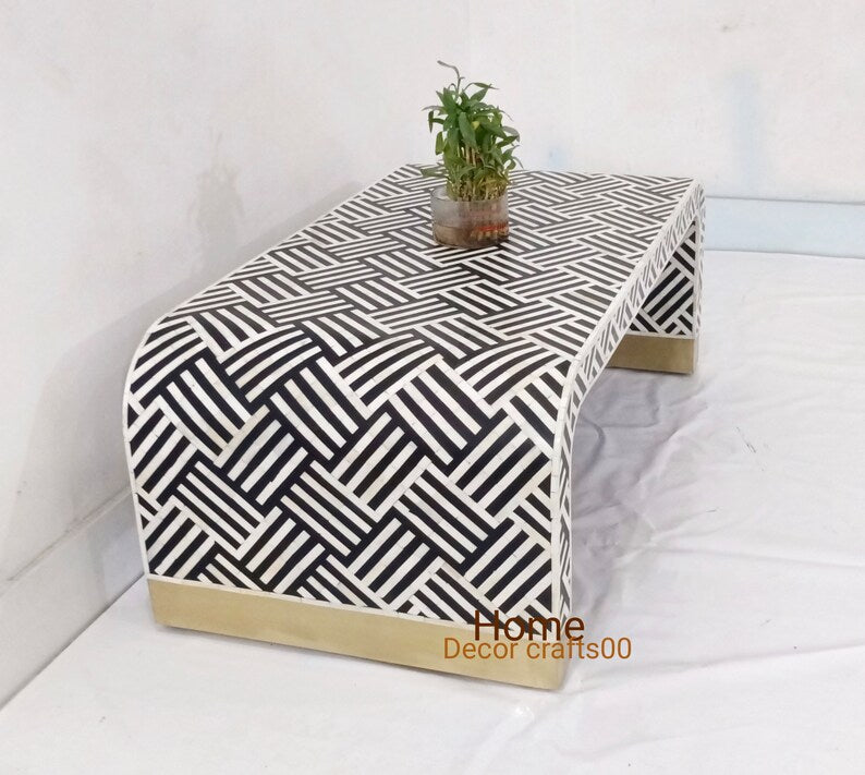New Handmade bone inlay U Coffee Table, bone inlay Coffee Table, bone inlay Centre Table, living room Coffee Table, bone inlay furniture,