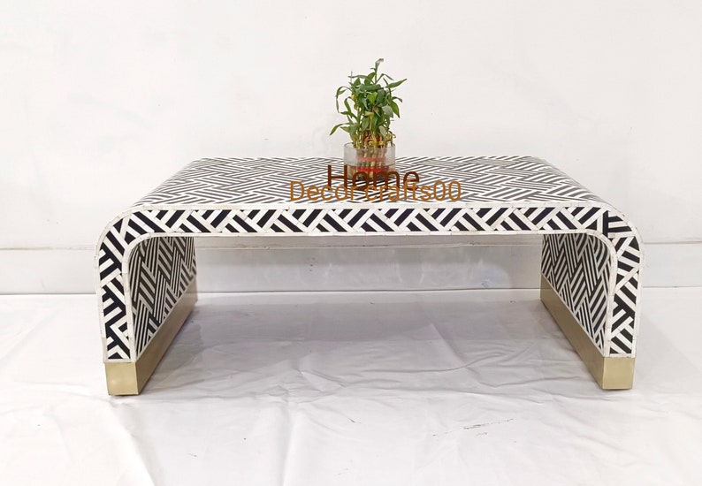 New Handmade bone inlay U Coffee Table, bone inlay Coffee Table, bone inlay Centre Table, living room Coffee Table, bone inlay furniture,