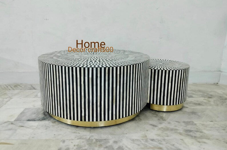 handmade bone inlay coffee Table set of 2 , bone inlay canter Table, For Home Decor  Product (Set of 2) bone inlay coffee table, living room table,