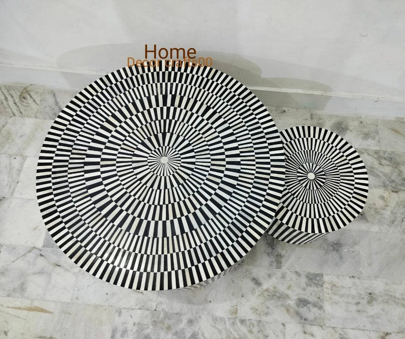 handmade bone inlay coffee Table set of 2 , bone inlay canter Table, For Home Decor  Product (Set of 2) bone inlay coffee table, living room table,