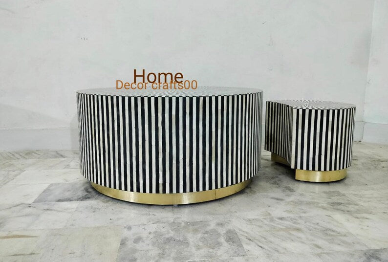 handmade bone inlay coffee Table set of 2 , bone inlay canter Table, For Home Decor  Product (Set of 2) bone inlay coffee table, living room table,