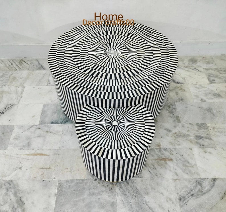 handmade bone inlay coffee Table set of 2 , bone inlay canter Table, For Home Decor  Product (Set of 2) bone inlay coffee table, living room table,