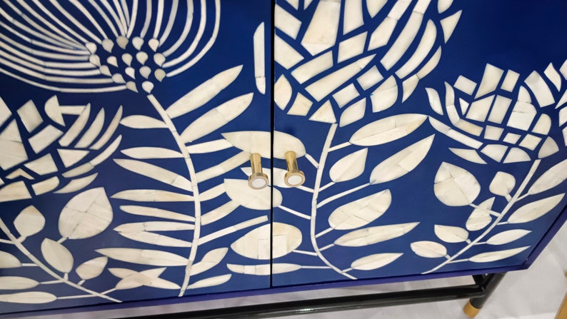 New handmade bone inlay 4 doors cabinet, and 1 drawer side table, bone inlay furniture,